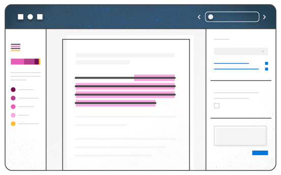 A document's lines being highlighted and analyzed